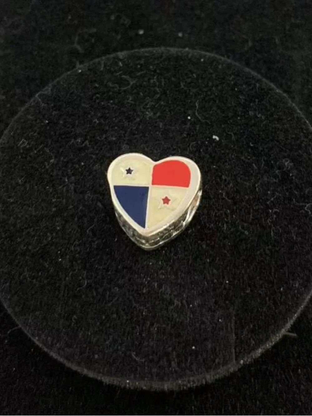 Pandora Heart Enamel Charm - Red, White, Blue